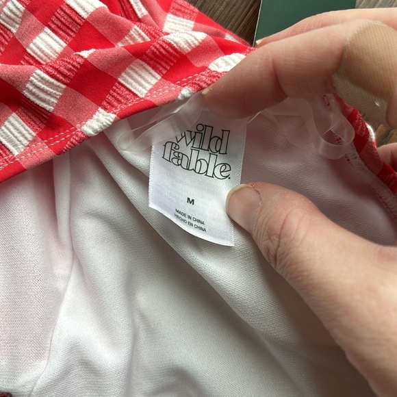 NWT Wild Fable Red & White Checkered One Piece | Retro | Swimsuit | Bathing Suit - Picture 6 of 10